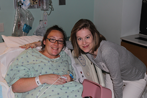 Whitney with surrogate at the hospital